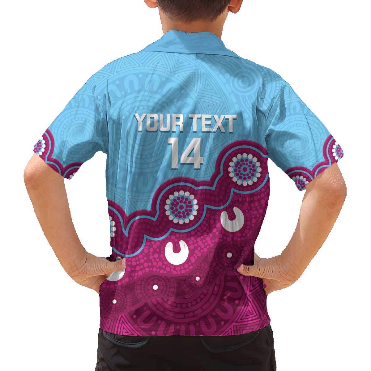 Central Queensland Rugby Custom Family Matching Off The Shoulder Long Sleeve Dress and Hawaiian Shirt Go Capras Aboriginal Art - Aussie Hoodie