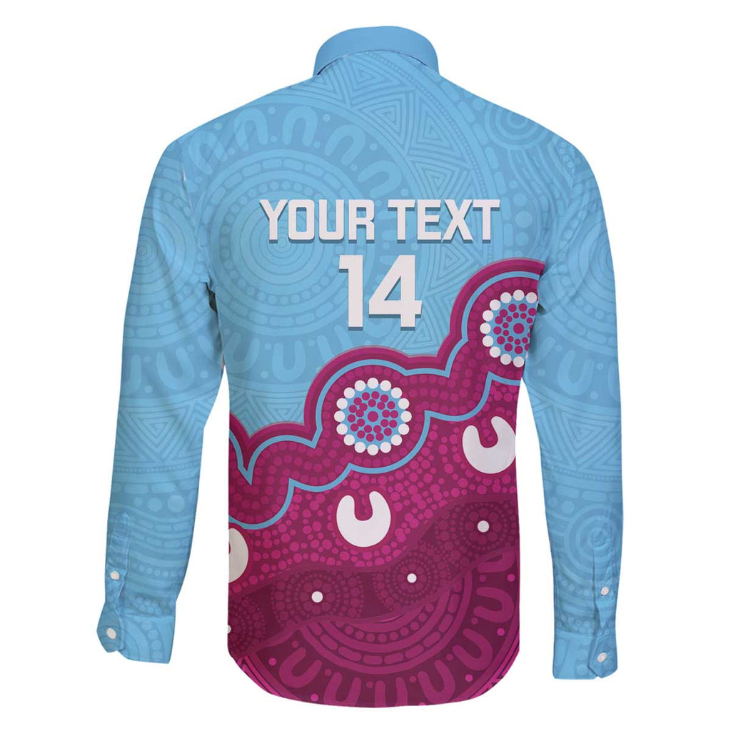 Central Queensland Rugby Custom Family Matching Off The Shoulder Long Sleeve Dress and Hawaiian Shirt Go Capras Aboriginal Art - Aussie Hoodie