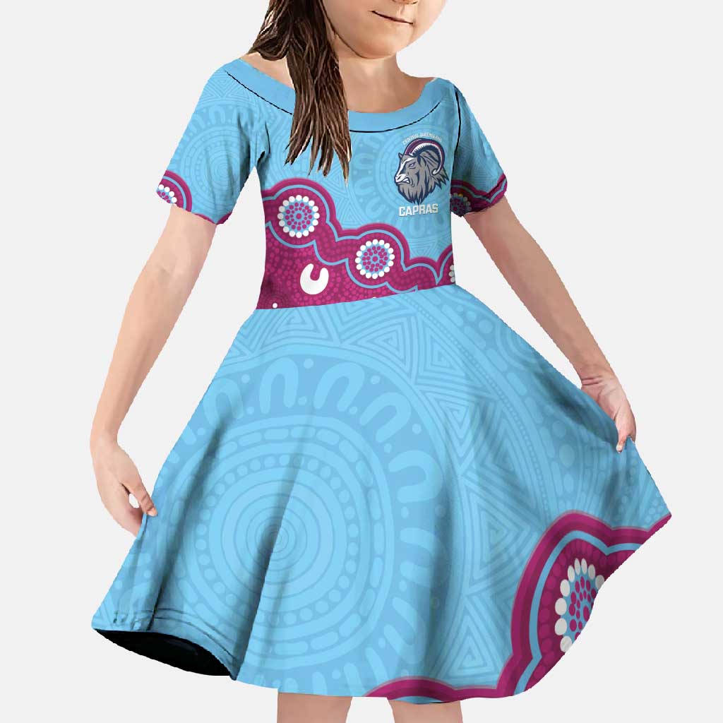 Central Queensland Rugby Custom Family Matching Off Shoulder Maxi Dress and Hawaiian Shirt Go Capras Aboriginal Art - Aussie Hoodie
