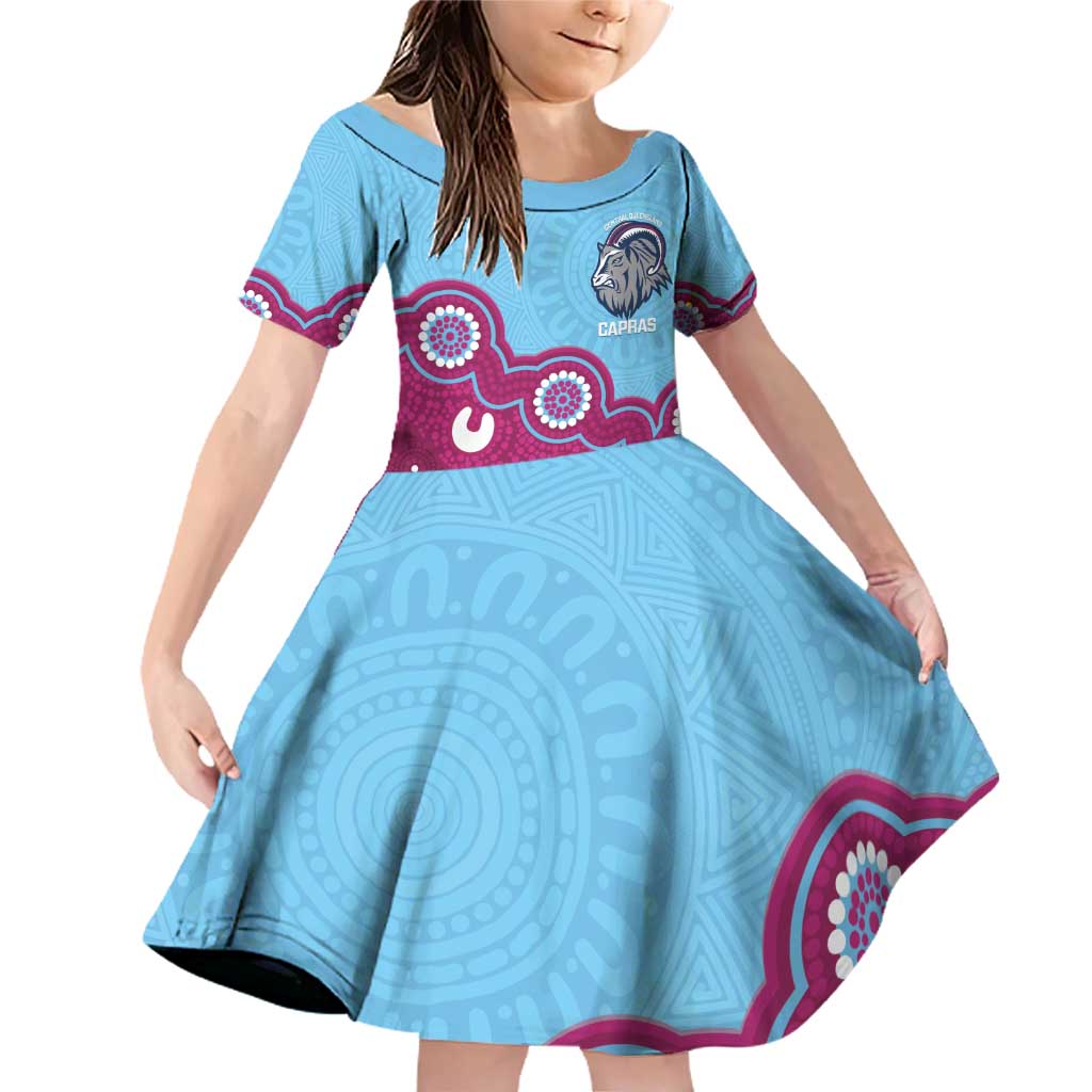 Central Queensland Rugby Custom Family Matching Off Shoulder Short Dress and Hawaiian Shirt Go Capras Aboriginal Art - Aussie Hoodie