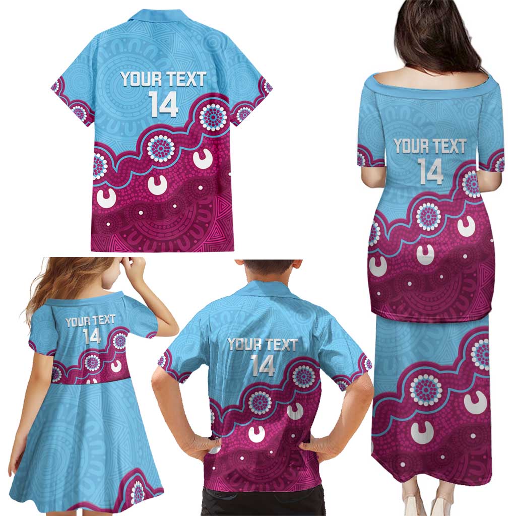 Central Queensland Rugby Custom Family Matching Puletasi and Hawaiian Shirt Go Capras Aboriginal Art - Aussie Hoodie
