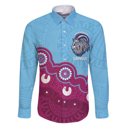 Central Queensland Rugby Custom Family Matching Puletasi and Hawaiian Shirt Go Capras Aboriginal Art - Aussie Hoodie