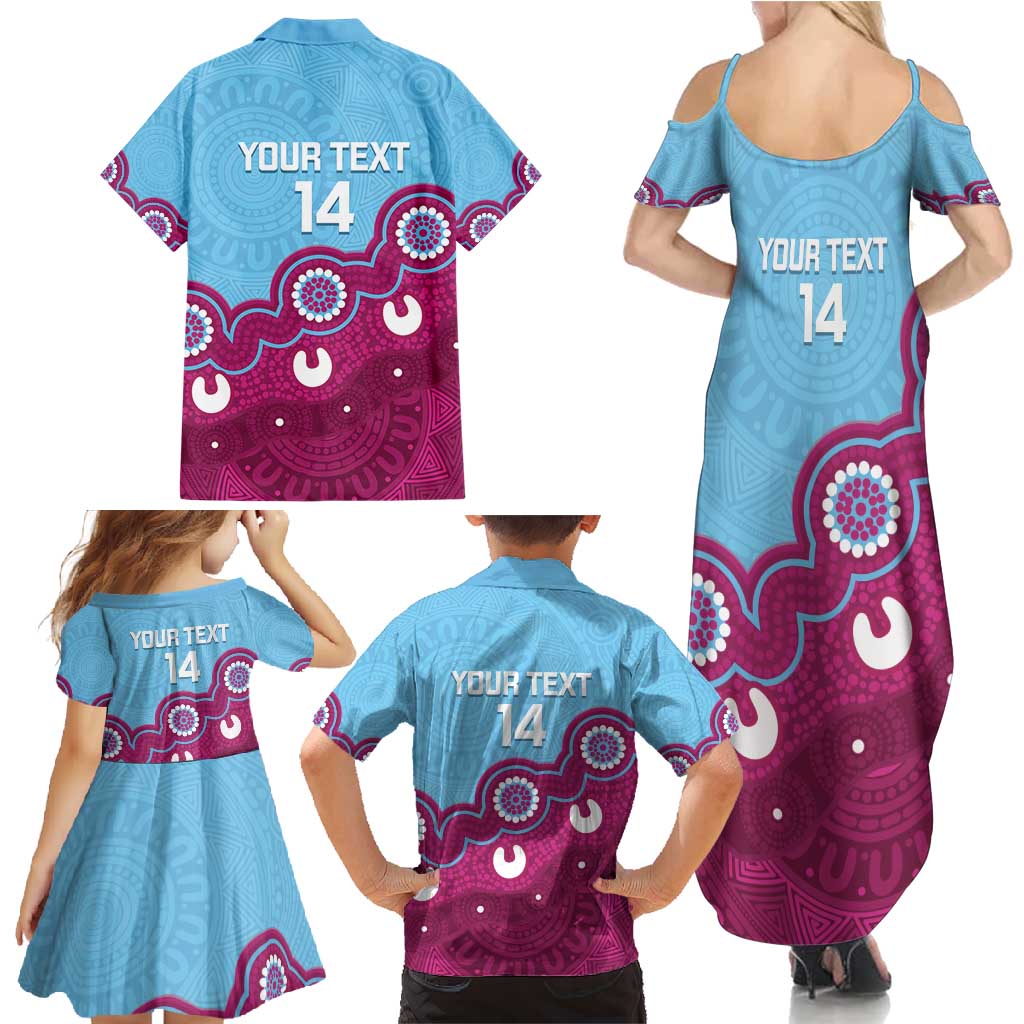 Central Queensland Rugby Custom Family Matching Summer Maxi Dress and Hawaiian Shirt Go Capras Aboriginal Art - Aussie Hoodie