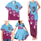 Central Queensland Rugby Custom Family Matching Tank Maxi Dress and Hawaiian Shirt Go Capras Aboriginal Art - Aussie Hoodie