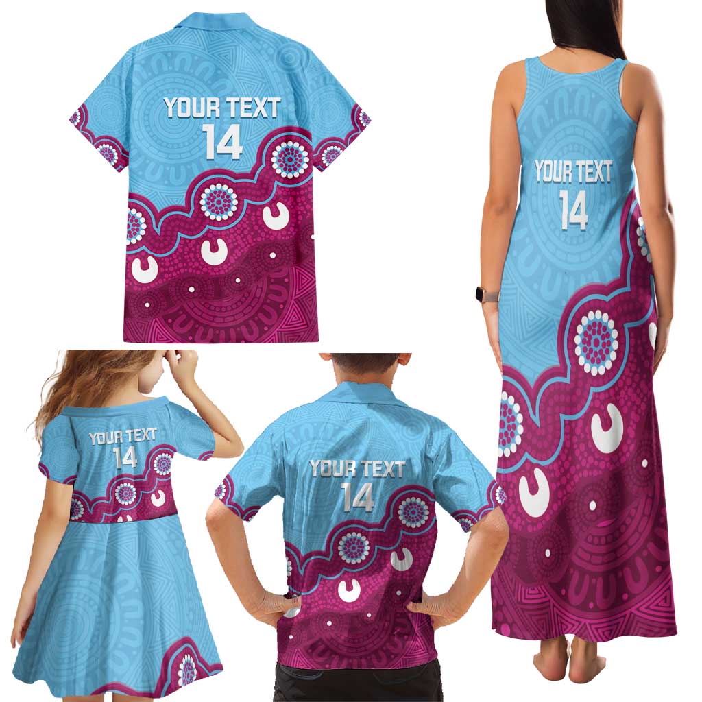 Central Queensland Rugby Custom Family Matching Tank Maxi Dress and Hawaiian Shirt Go Capras Aboriginal Art - Aussie Hoodie