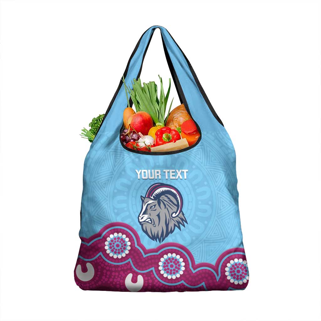 Central Queensland Rugby Custom Grocery Bag Go Capras Aboriginal Art - Aussie Hoodie