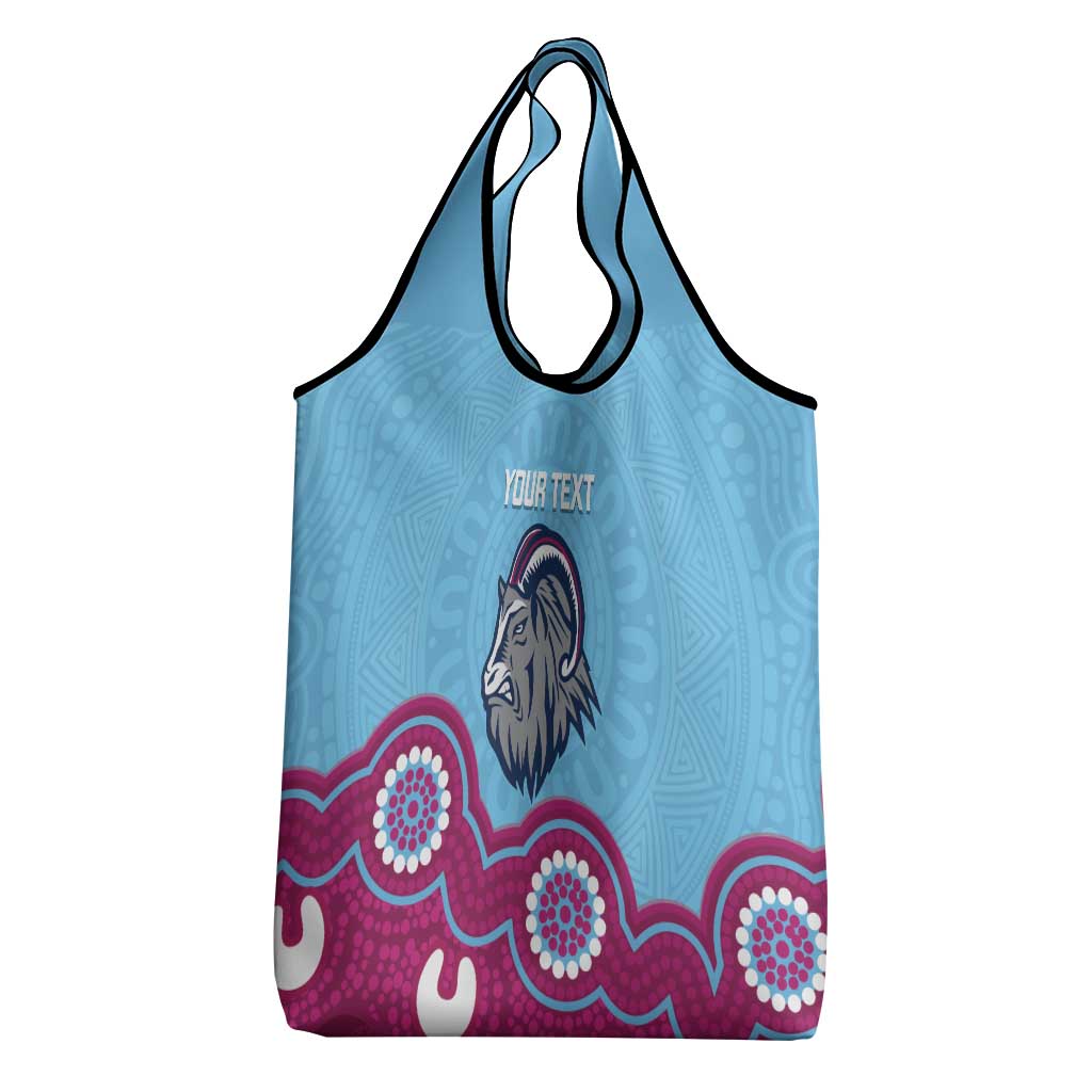 Central Queensland Rugby Custom Grocery Bag Go Capras Aboriginal Art - Aussie Hoodie