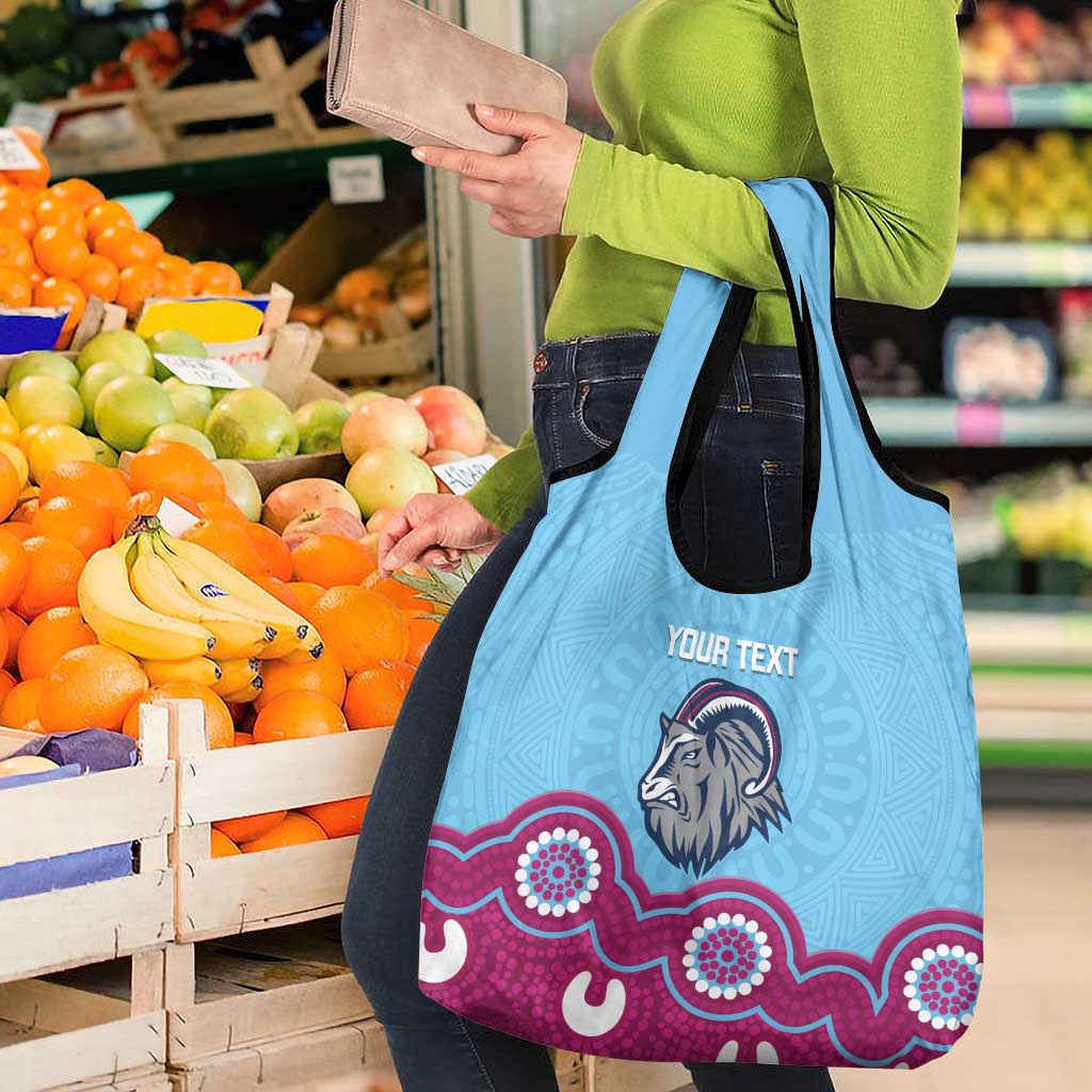 Central Queensland Rugby Custom Grocery Bag Go Capras Aboriginal Art - Aussie Hoodie