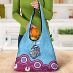 Central Queensland Rugby Custom Grocery Bag Go Capras Aboriginal Art - Aussie Hoodie