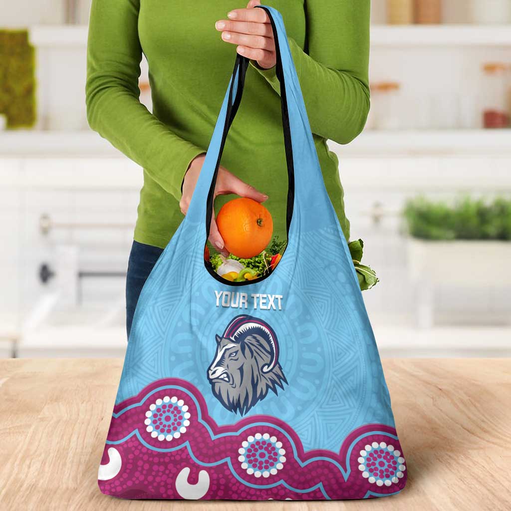 Central Queensland Rugby Custom Grocery Bag Go Capras Aboriginal Art - Aussie Hoodie