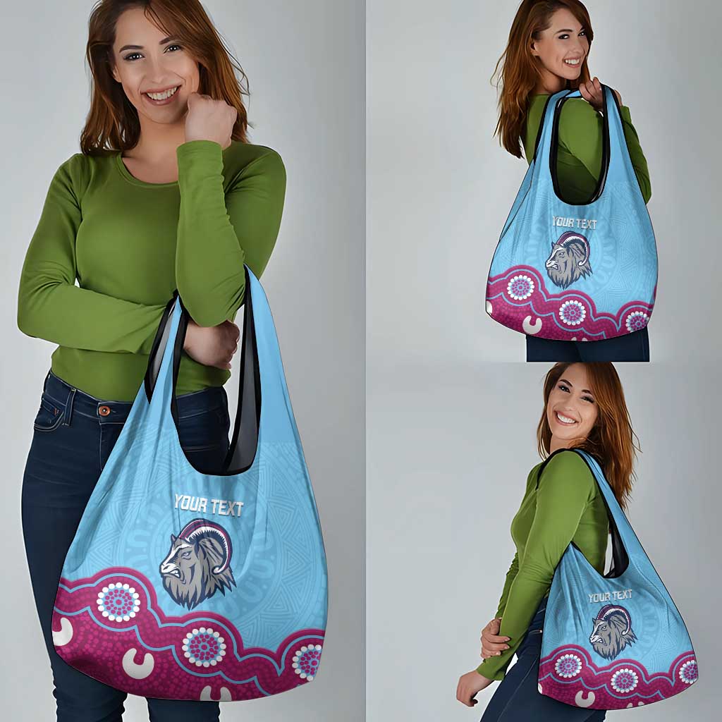 Central Queensland Rugby Custom Grocery Bag Go Capras Aboriginal Art - Aussie Hoodie