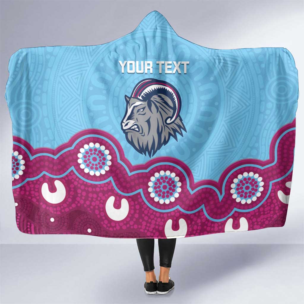 Central Queensland Rugby Custom Hooded Blanket Go Capras Aboriginal Art - Aussie Hoodie