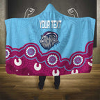 Central Queensland Rugby Custom Hooded Blanket Go Capras Aboriginal Art - Aussie Hoodie