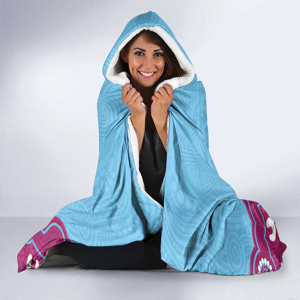 Central Queensland Rugby Custom Hooded Blanket Go Capras Aboriginal Art - Aussie Hoodie