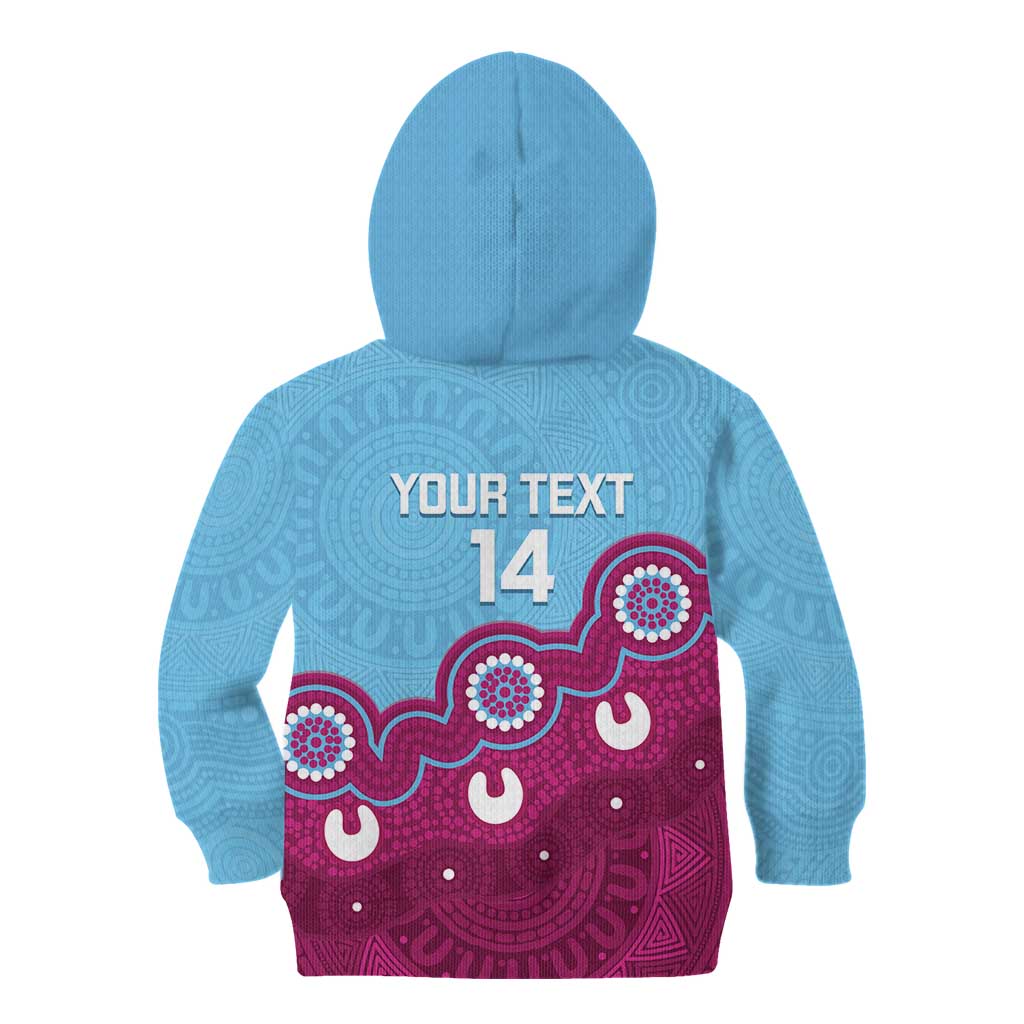 Central Queensland Rugby Custom Kid Hoodie Go Capras Aboriginal Art - Aussie Hoodie