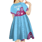 Central Queensland Rugby Custom Kid Short Sleeve Dress Go Capras Aboriginal Art - Aussie Hoodie