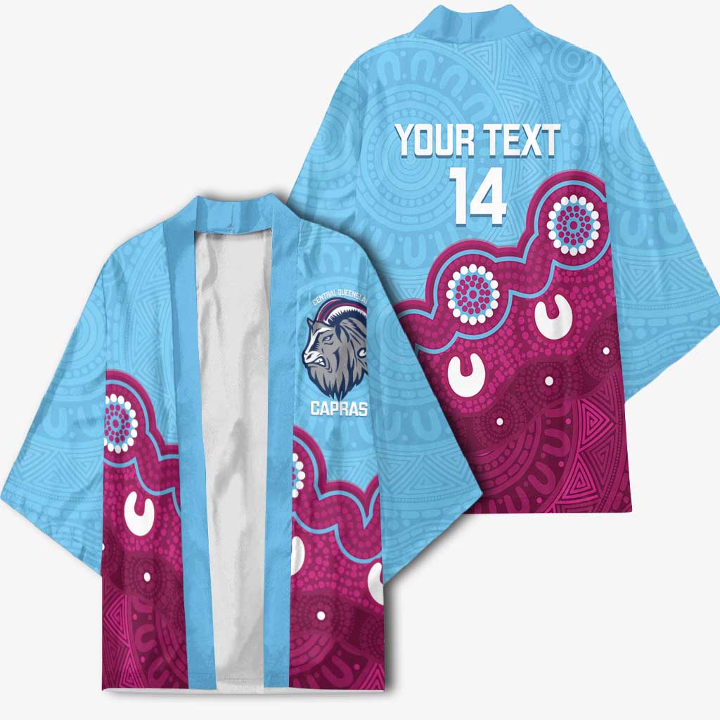 Central Queensland Rugby Custom Kimono Go Capras Aboriginal Art - Aussie Hoodie