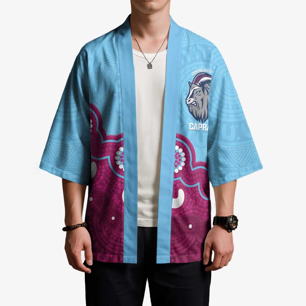 Central Queensland Rugby Custom Kimono Go Capras Aboriginal Art - Aussie Hoodie