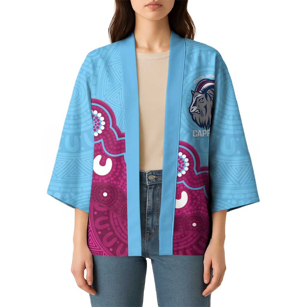 Central Queensland Rugby Custom Kimono Go Capras Aboriginal Art - Aussie Hoodie