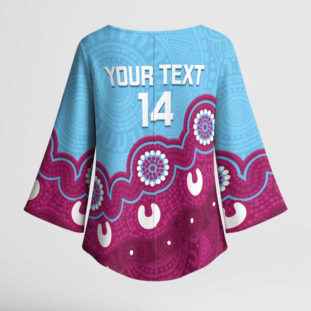 Central Queensland Rugby Custom Kimono Sleeve Blouse Go Capras Aboriginal Art - Aussie Hoodie