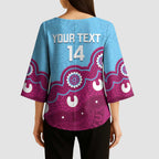 Central Queensland Rugby Custom Kimono Sleeve Blouse Go Capras Aboriginal Art - Aussie Hoodie