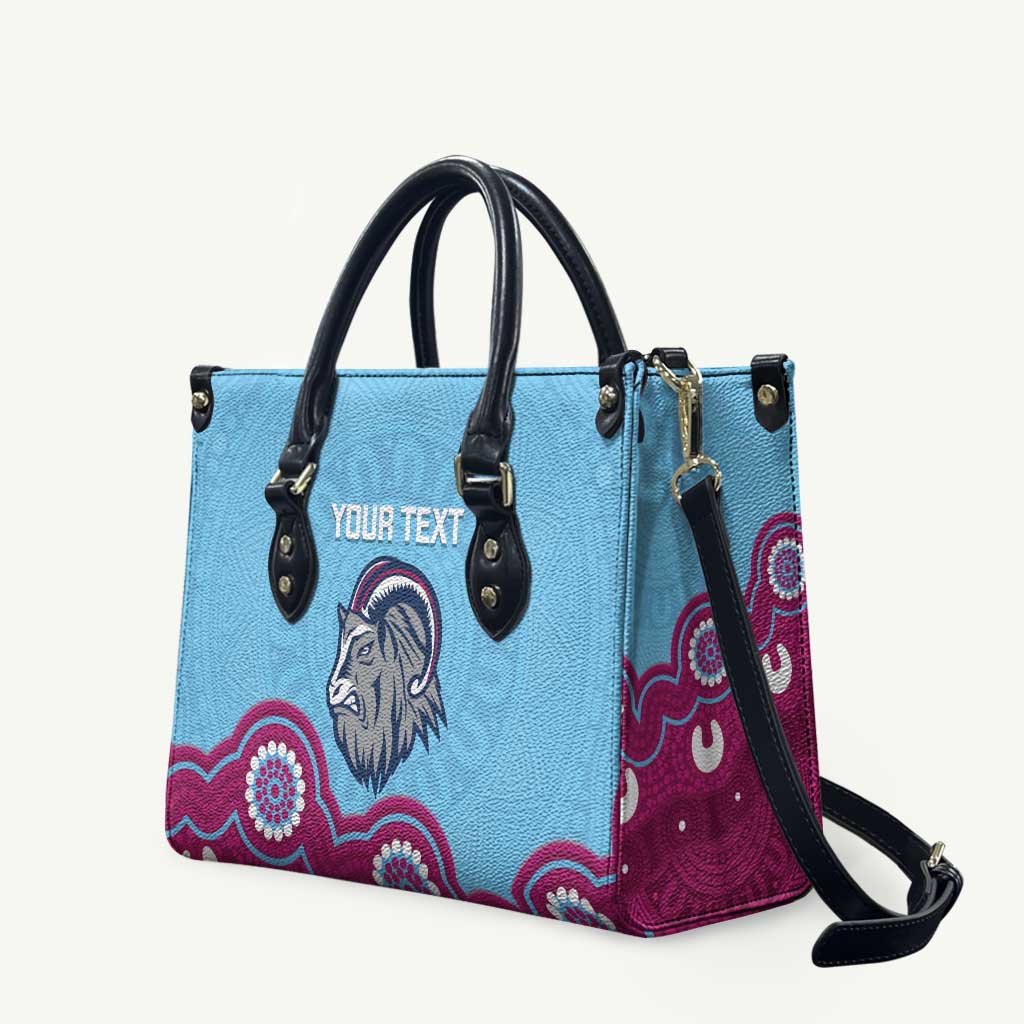 Central Queensland Rugby Custom Leather Bag Go Capras Aboriginal Art - Aussie Hoodie