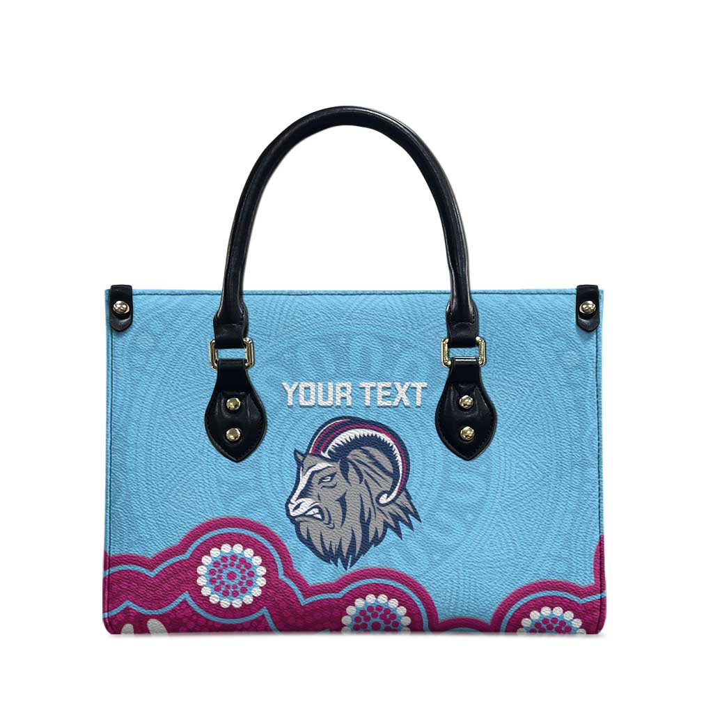 Central Queensland Rugby Custom Leather Bag Go Capras Aboriginal Art - Aussie Hoodie