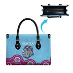 Central Queensland Rugby Custom Leather Bag Go Capras Aboriginal Art - Aussie Hoodie