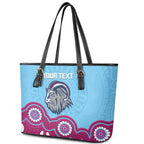 Central Queensland Rugby Custom Leather Tote Bag Go Capras Aboriginal Art - Aussie Hoodie
