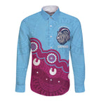 Central Queensland Rugby Custom Long Sleeve Button Shirt Go Capras Aboriginal Art - Aussie Hoodie