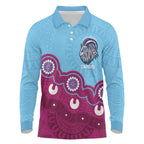 Central Queensland Rugby Custom Long Sleeve Polo Shirt Go Capras Aboriginal Art - Aussie Hoodie