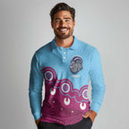 Central Queensland Rugby Custom Long Sleeve Polo Shirt Go Capras Aboriginal Art - Aussie Hoodie