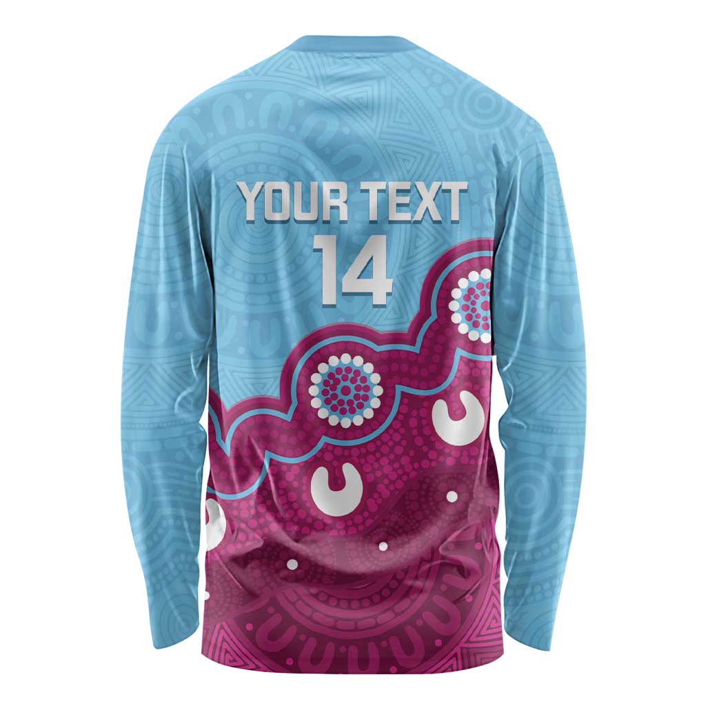 Central Queensland Rugby Custom Long Sleeve Shirt Go Capras Aboriginal Art - Aussie Hoodie