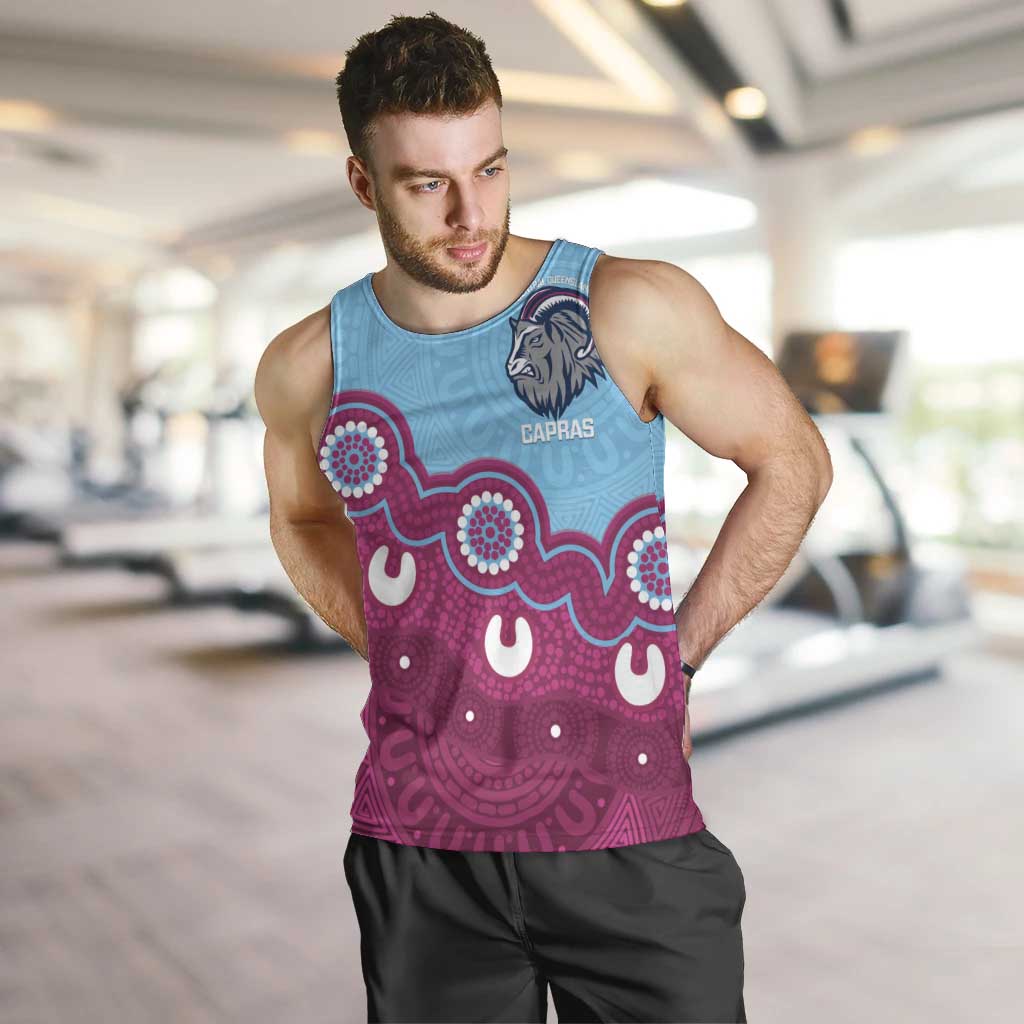 Central Queensland Rugby Custom Men Tank Top Go Capras Aboriginal Art - Aussie Hoodie