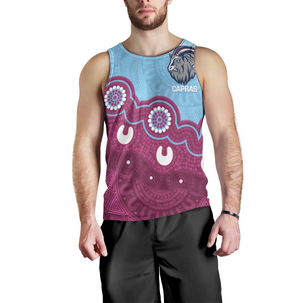 Central Queensland Rugby Custom Men Tank Top Go Capras Aboriginal Art - Aussie Hoodie