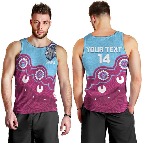 Central Queensland Rugby Custom Men Tank Top Go Capras Aboriginal Art - Aussie Hoodie