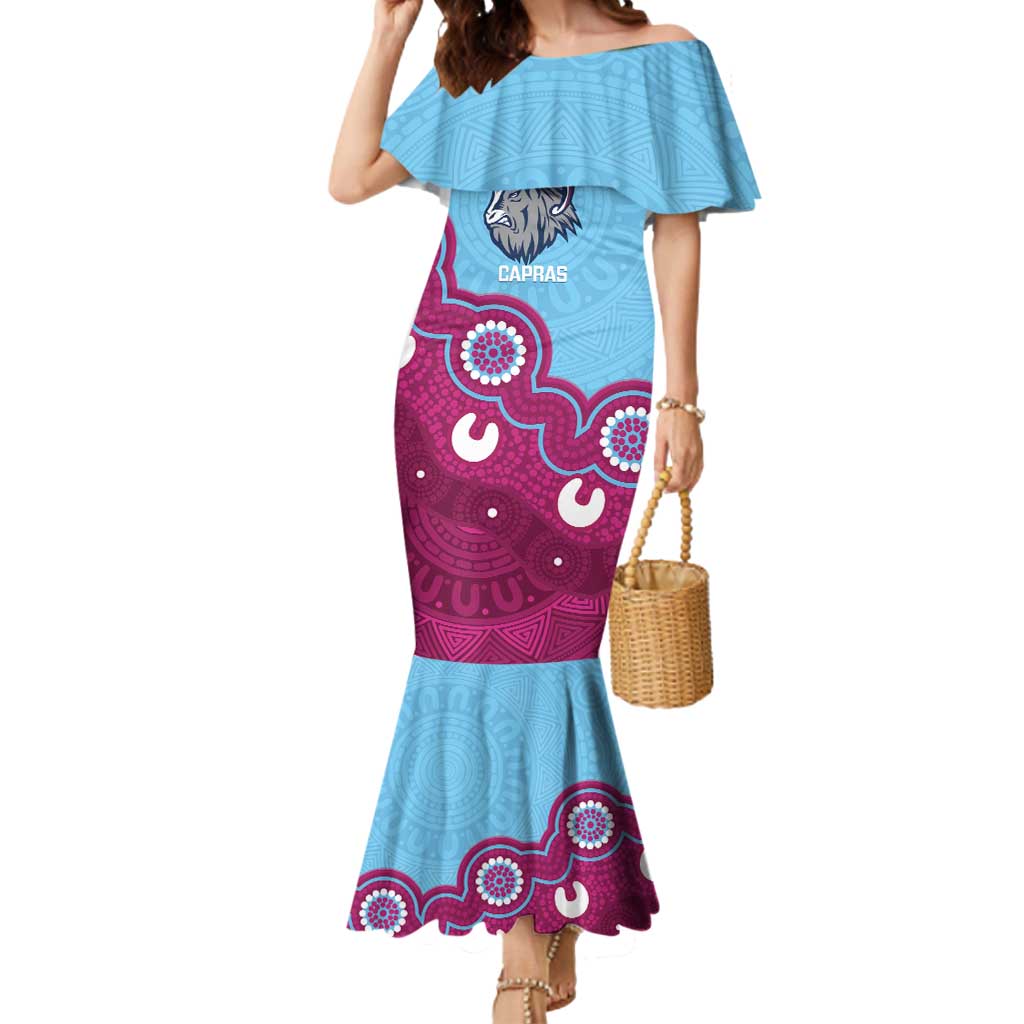 Central Queensland Rugby Custom Mermaid Dress Go Capras Aboriginal Art - Aussie Hoodie