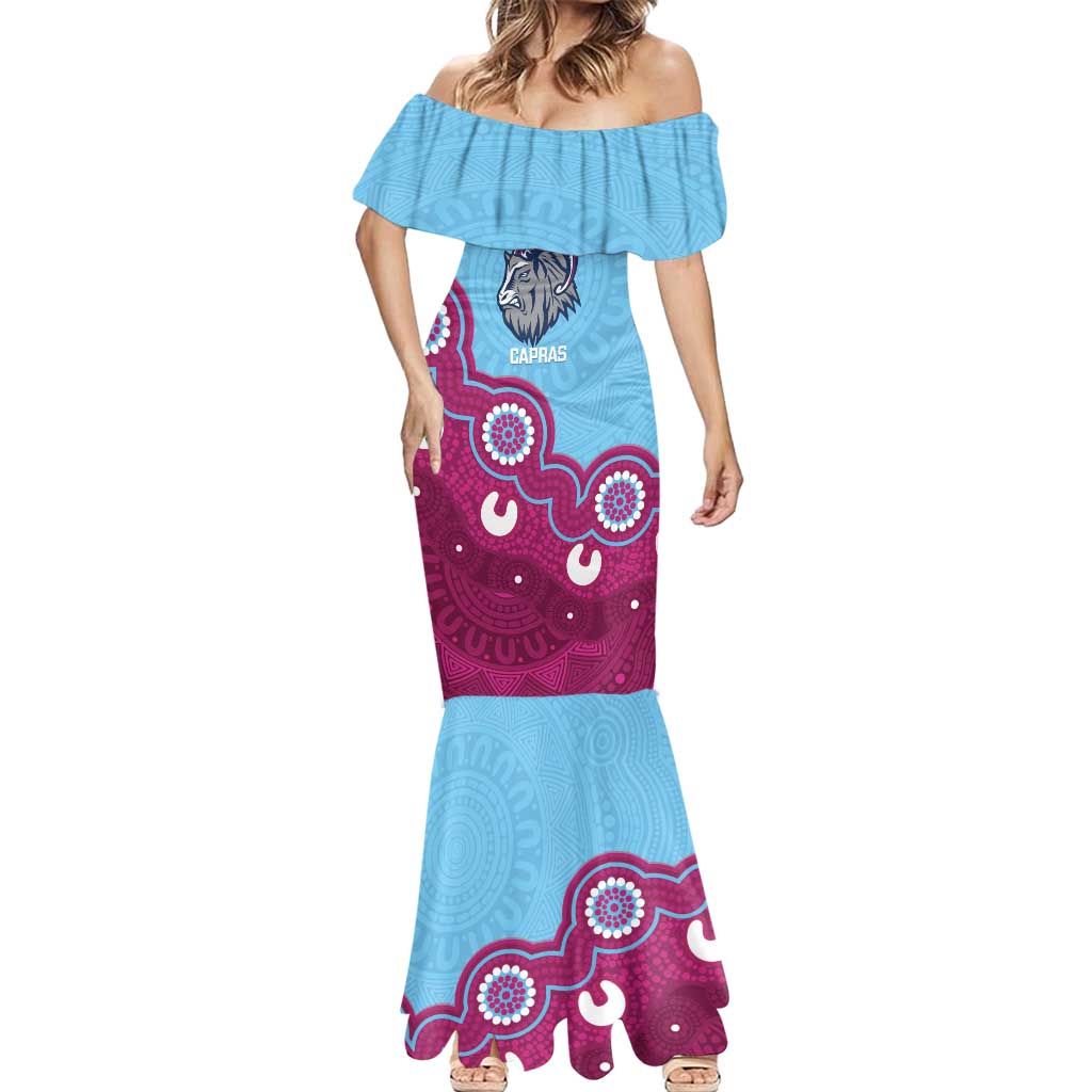 Central Queensland Rugby Custom Mermaid Dress Go Capras Aboriginal Art - Aussie Hoodie