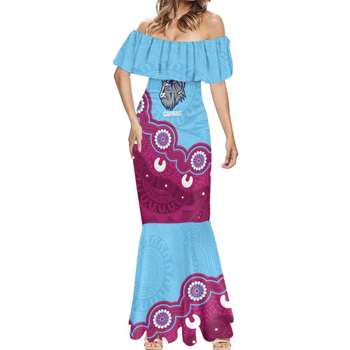 Central Queensland Rugby Custom Mermaid Dress Go Capras Aboriginal Art - Aussie Hoodie