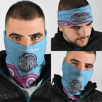 Central Queensland Rugby Custom Neck Gaiter Go Capras Aboriginal Art - Aussie Hoodie