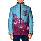 Central Queensland Rugby Custom Padded Jacket Go Capras Aboriginal Art - Aussie Hoodie