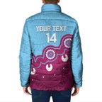 Central Queensland Rugby Custom Padded Jacket Go Capras Aboriginal Art - Aussie Hoodie