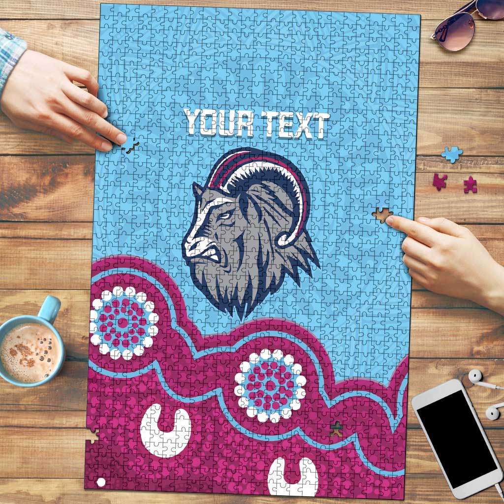 Central Queensland Rugby Custom Puzzle Go Capras Aboriginal Art - Aussie Hoodie