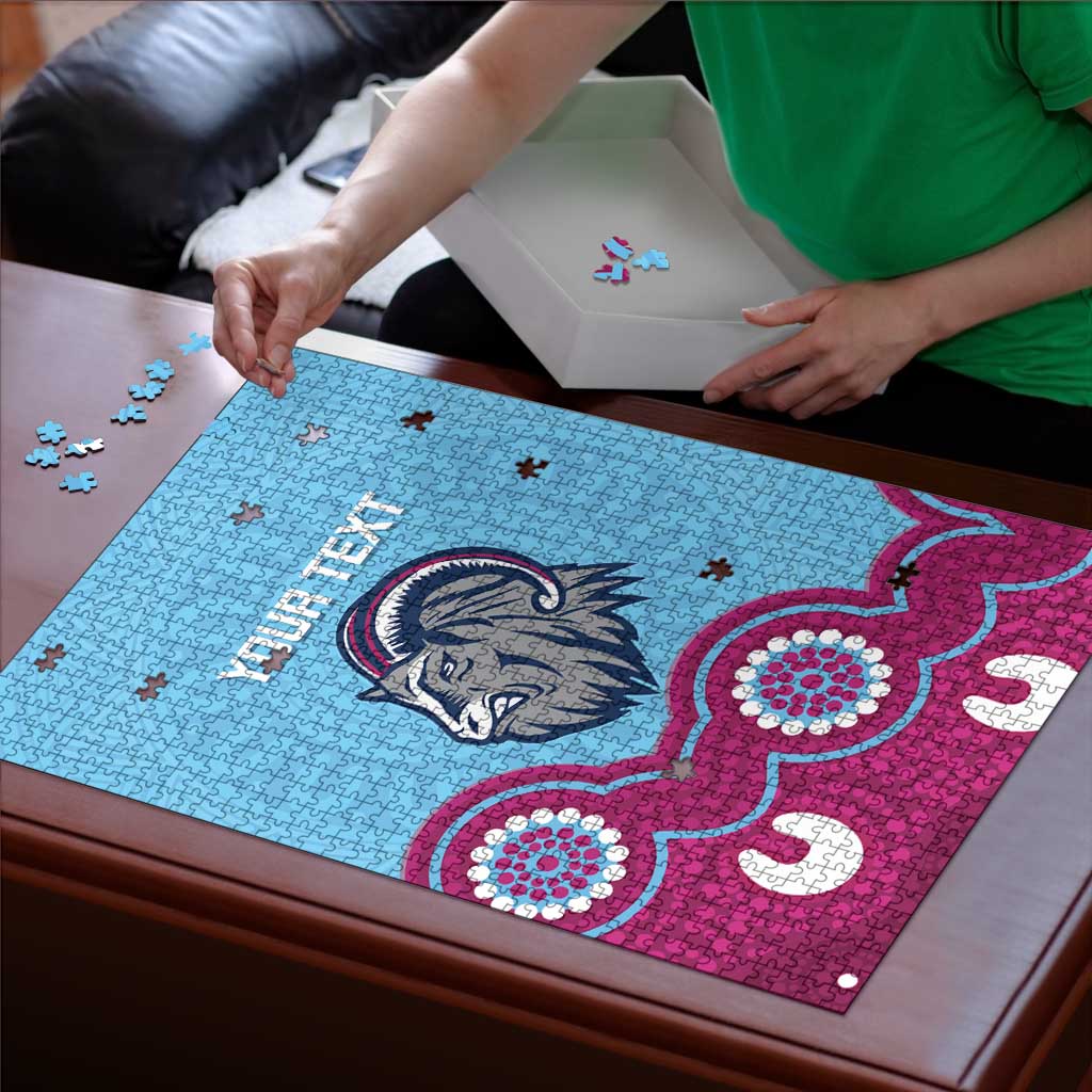 Central Queensland Rugby Custom Puzzle Go Capras Aboriginal Art - Aussie Hoodie