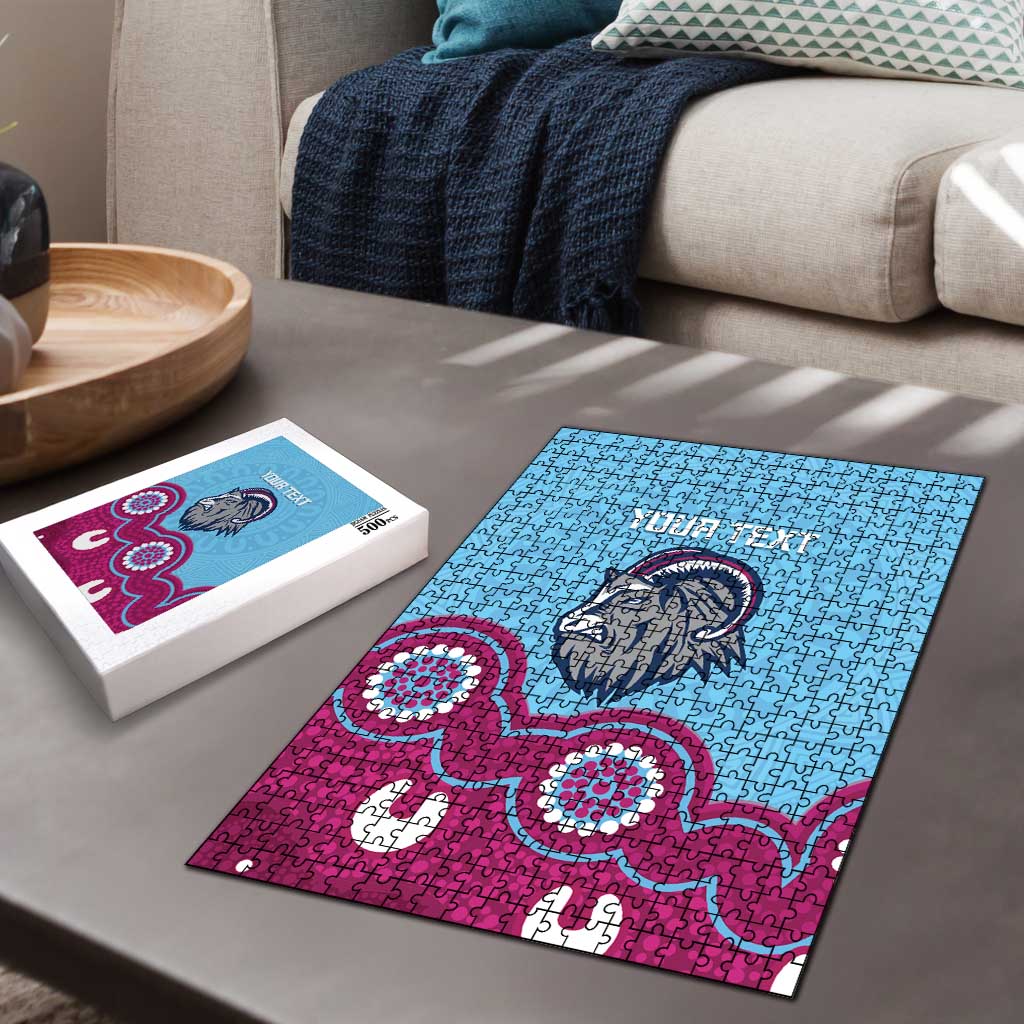 Central Queensland Rugby Custom Puzzle Go Capras Aboriginal Art - Aussie Hoodie
