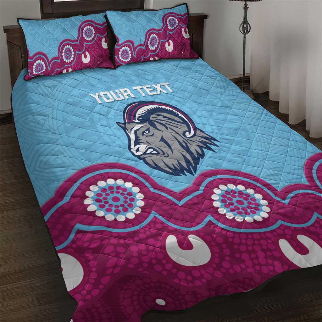 Central Queensland Rugby Custom Quilt Bed Set Go Capras Aboriginal Art - Aussie Hoodie