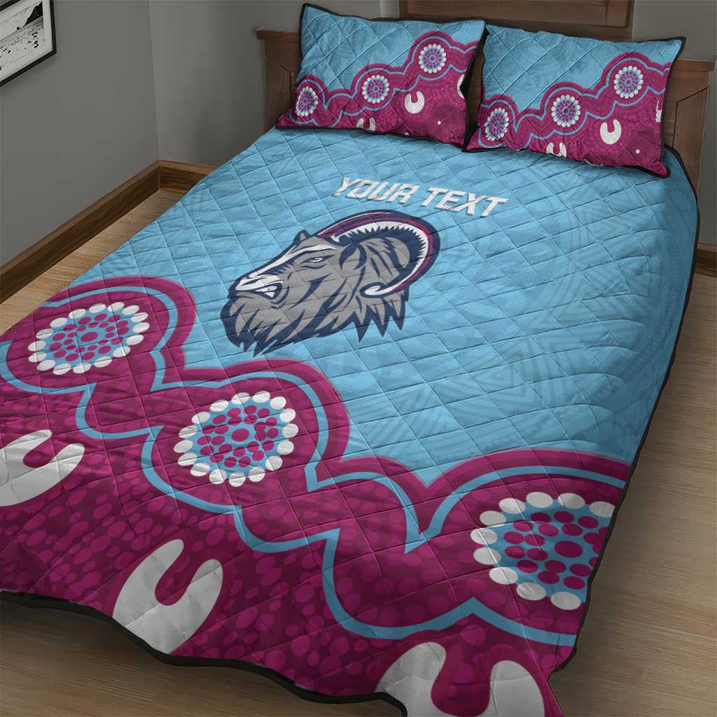 Central Queensland Rugby Custom Quilt Bed Set Go Capras Aboriginal Art - Aussie Hoodie