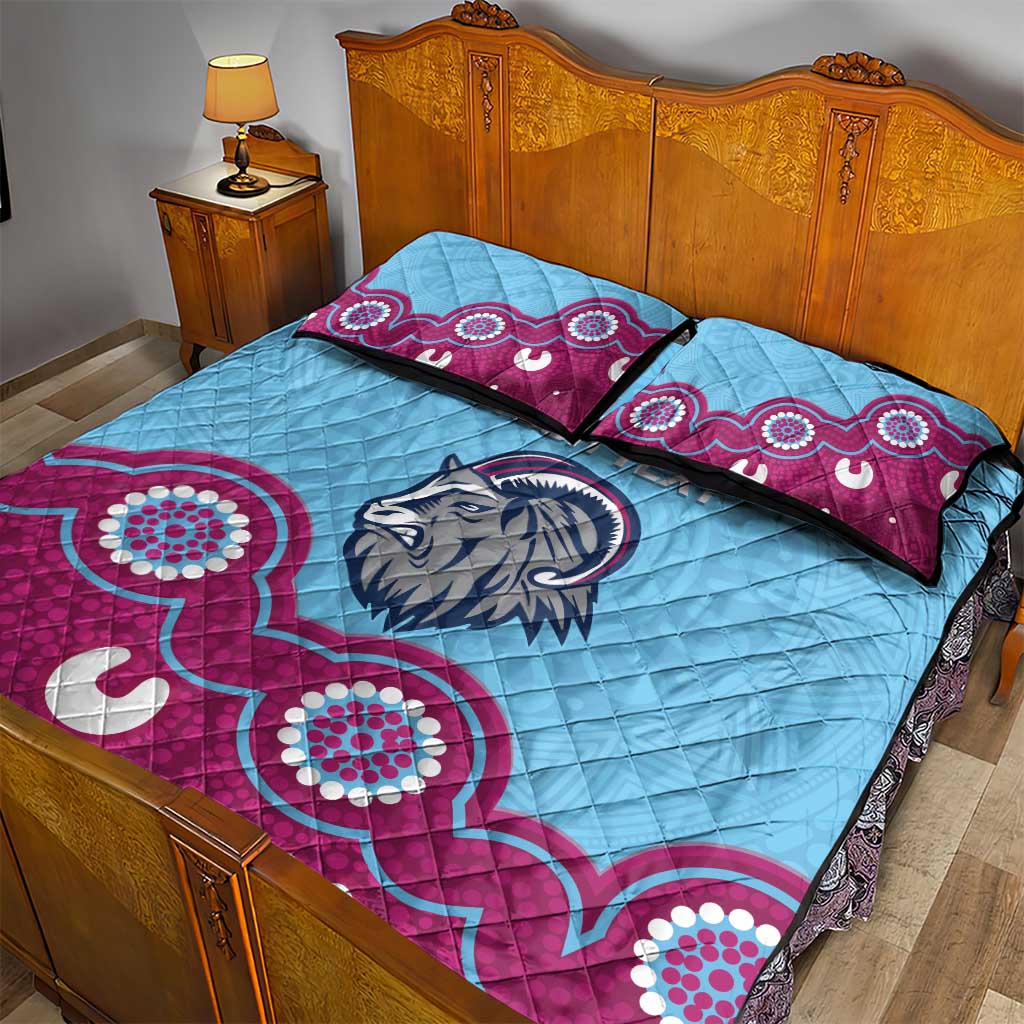 Central Queensland Rugby Custom Quilt Bed Set Go Capras Aboriginal Art - Aussie Hoodie