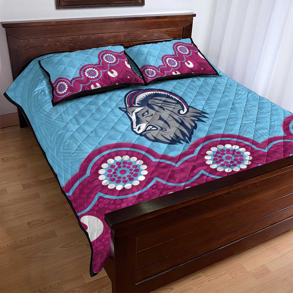 Central Queensland Rugby Custom Quilt Bed Set Go Capras Aboriginal Art - Aussie Hoodie