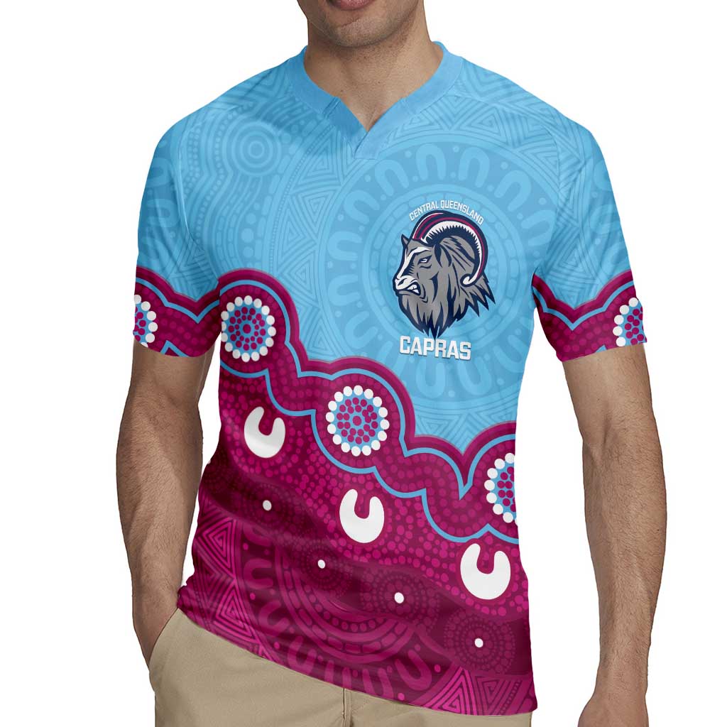 Central Queensland Rugby Custom Rugby Jersey Go Capras Aboriginal Art - Aussie Hoodie